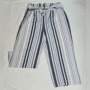 Striped Casual Pantsuit w/ sewn in belt